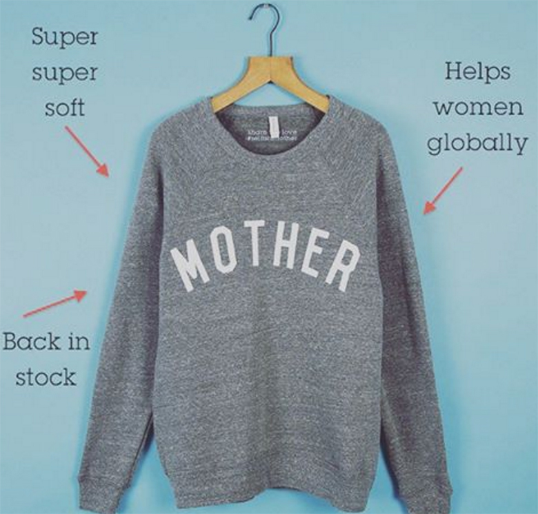 selfish mother grey jumper